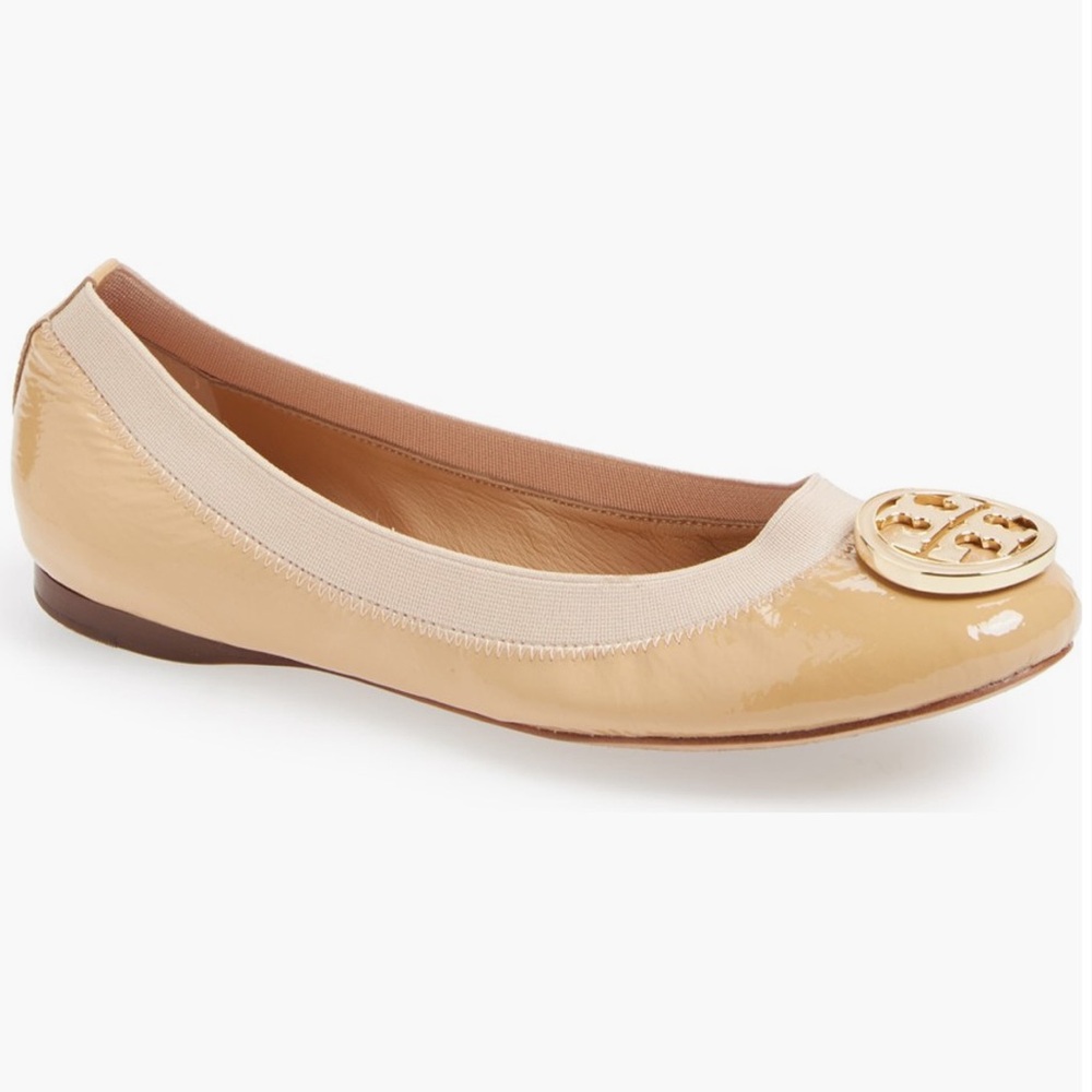 Tory Burch Caroline Ballet Flat in Camellia Pink Beige Tan Nude Women’s 9.5